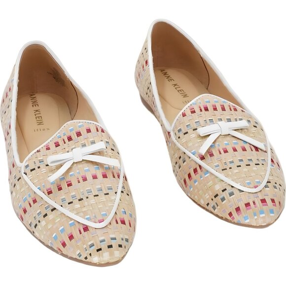 Anne Klein Town Bow Pointed Toe Flats Multicolor Tan Women US 6.5M - Picture 1 of 6